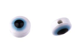 Oči korálkové bílo-tyrkysové 8mm