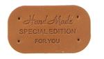 Nášivka HAND MADE special edition 38x22 mm kožená