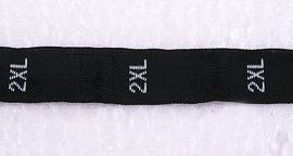 Textilní etiketa s velikostí černá 12mm/1m