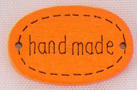 Našívací dřevěná  značka 19x12 mm HAND MADE